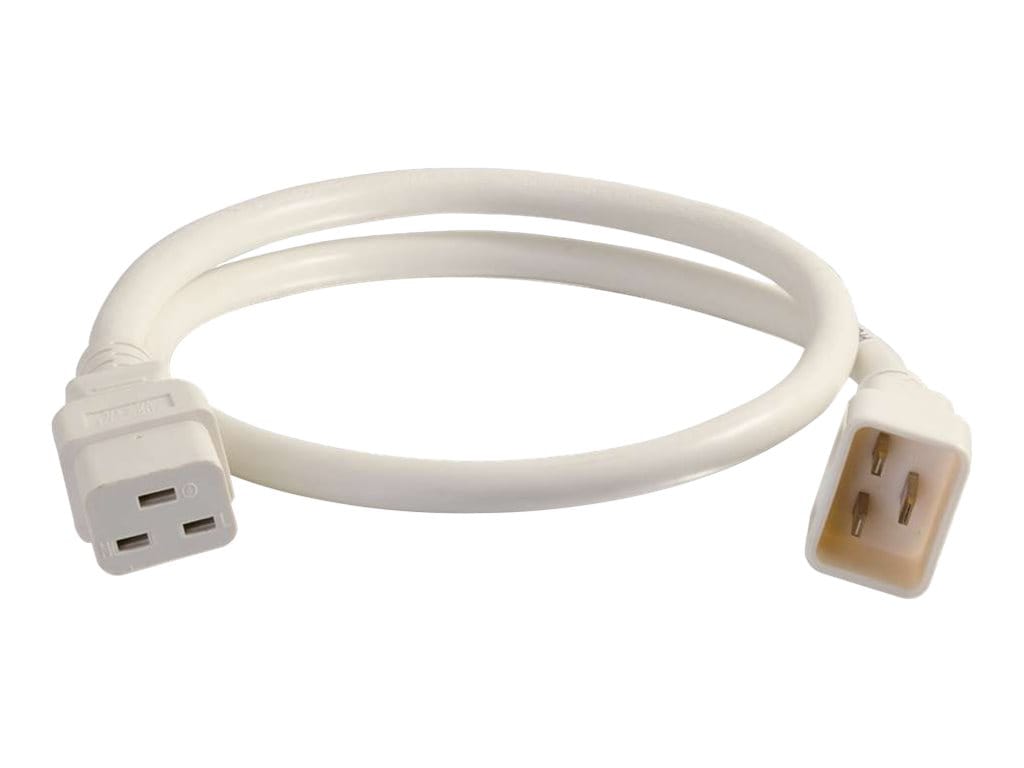 C2G 2ft 12AWG Power Cord (IEC320C20 to IEC320C19) - White - power cable - I