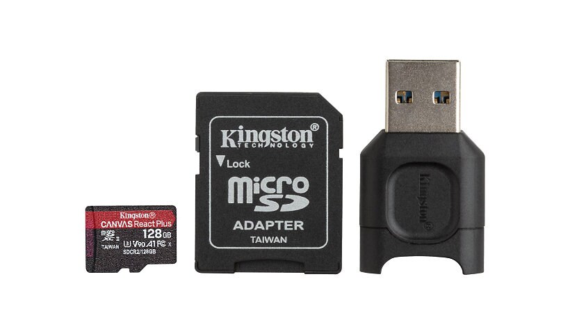 Kingston Canvas React Plus - flash memory card - 128 GB - microSDXC UHS-II