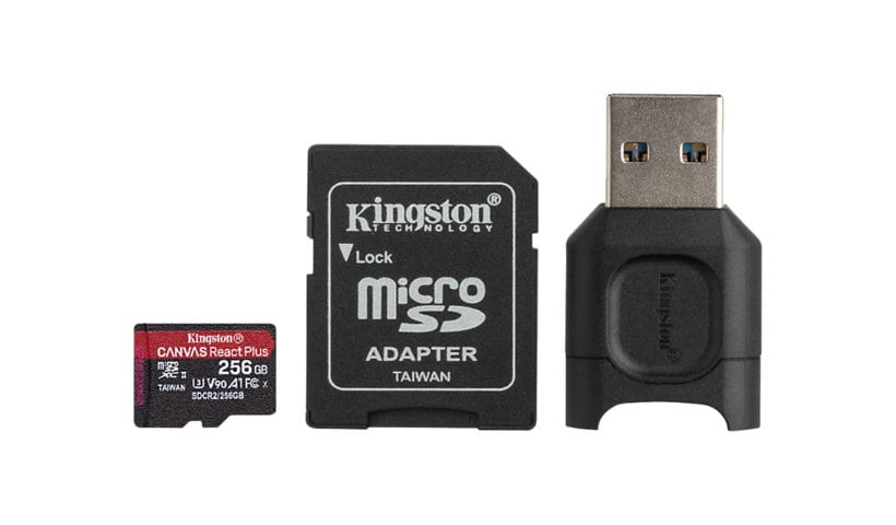 Kingston Canvas React Plus - flash memory card - 256 GB - microSDXC UHS-II