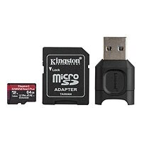 SanFlash Kingston 64GB React MicroSDXC for LG F60 with SD Adapter 100MBs Works with Kingston 