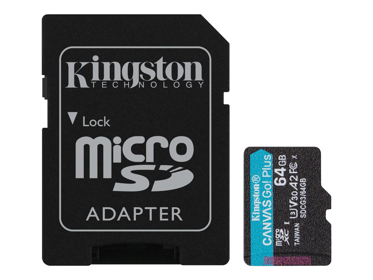 Kingston Canvas Go! Plus - flash memory card - 64 GB - microSDXC UHS-I