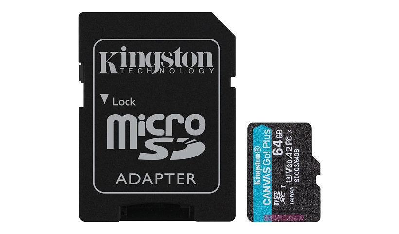 Kingston Canvas Go! Plus - flash memory card - 64 GB - microSDXC UHS-I