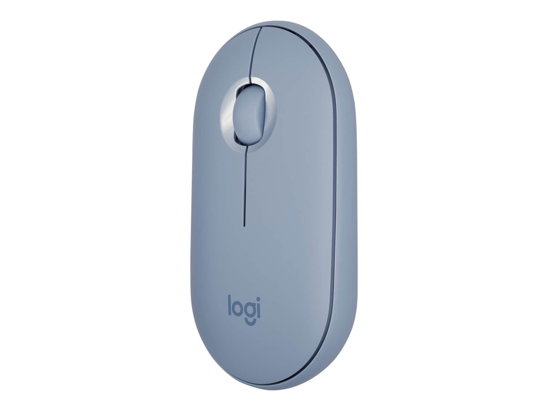 Logitech Pebble M350 - souris - Bluetooth, 2.4 GHz - gris-bleu