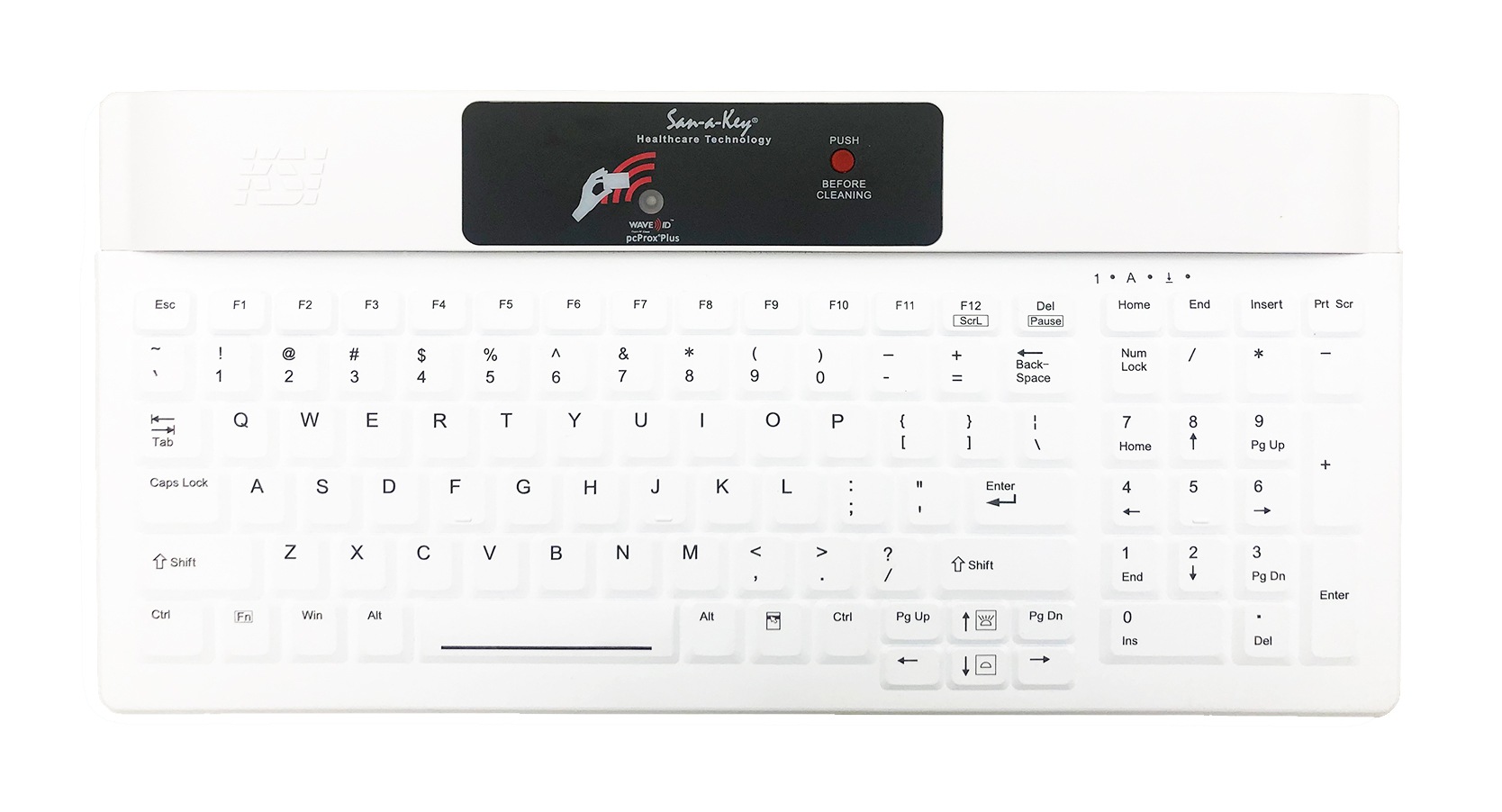 KSI Keyboard with LinkSmart Cleaning Button and Contactless RFID - White