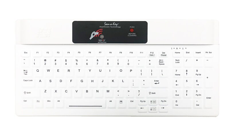 KSI Keyboard with LinkSmart Cleaning Button and Contactless RFID - White