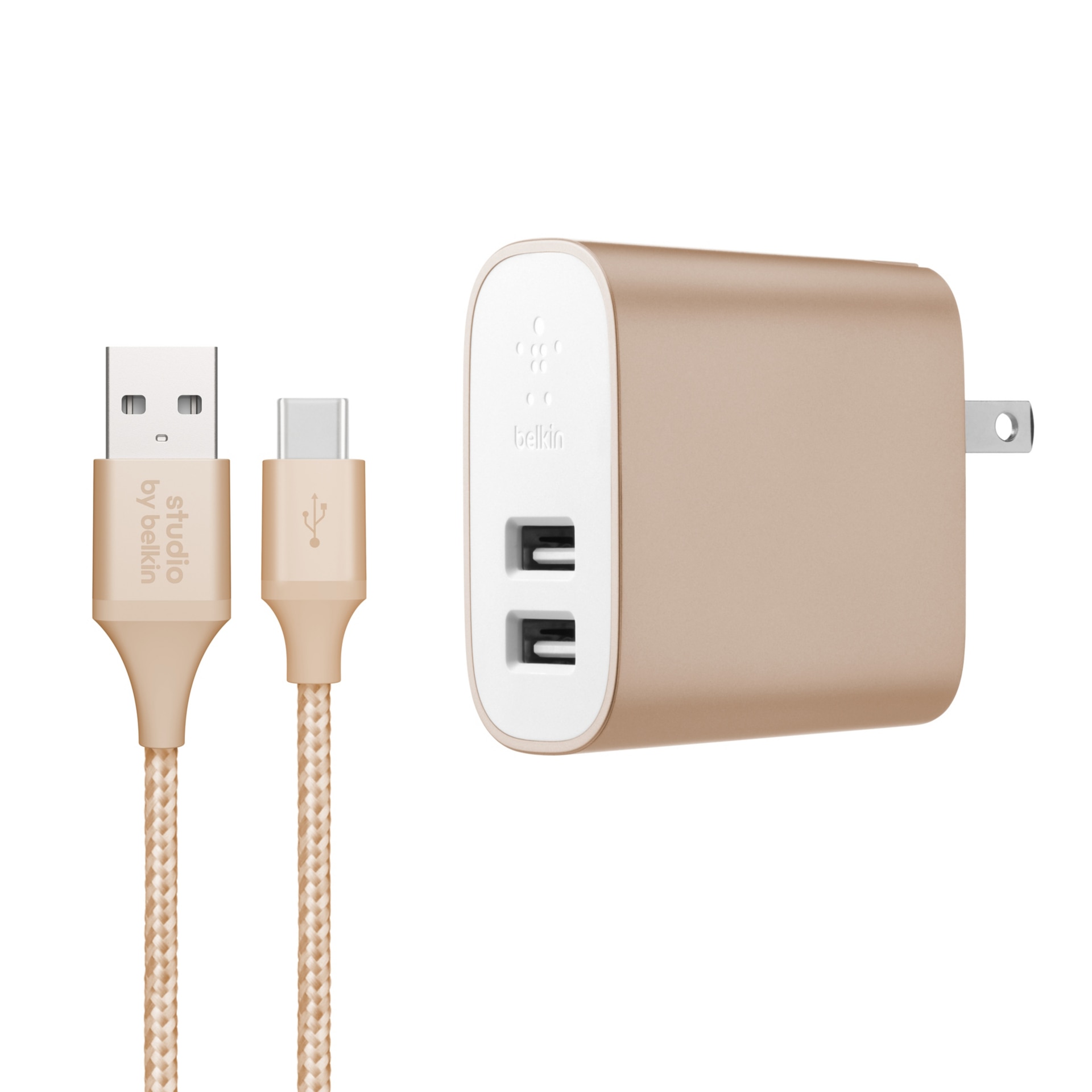 Belkin Studio F8J229 Home Charger + Cable 2-Port USB Charger - Gold