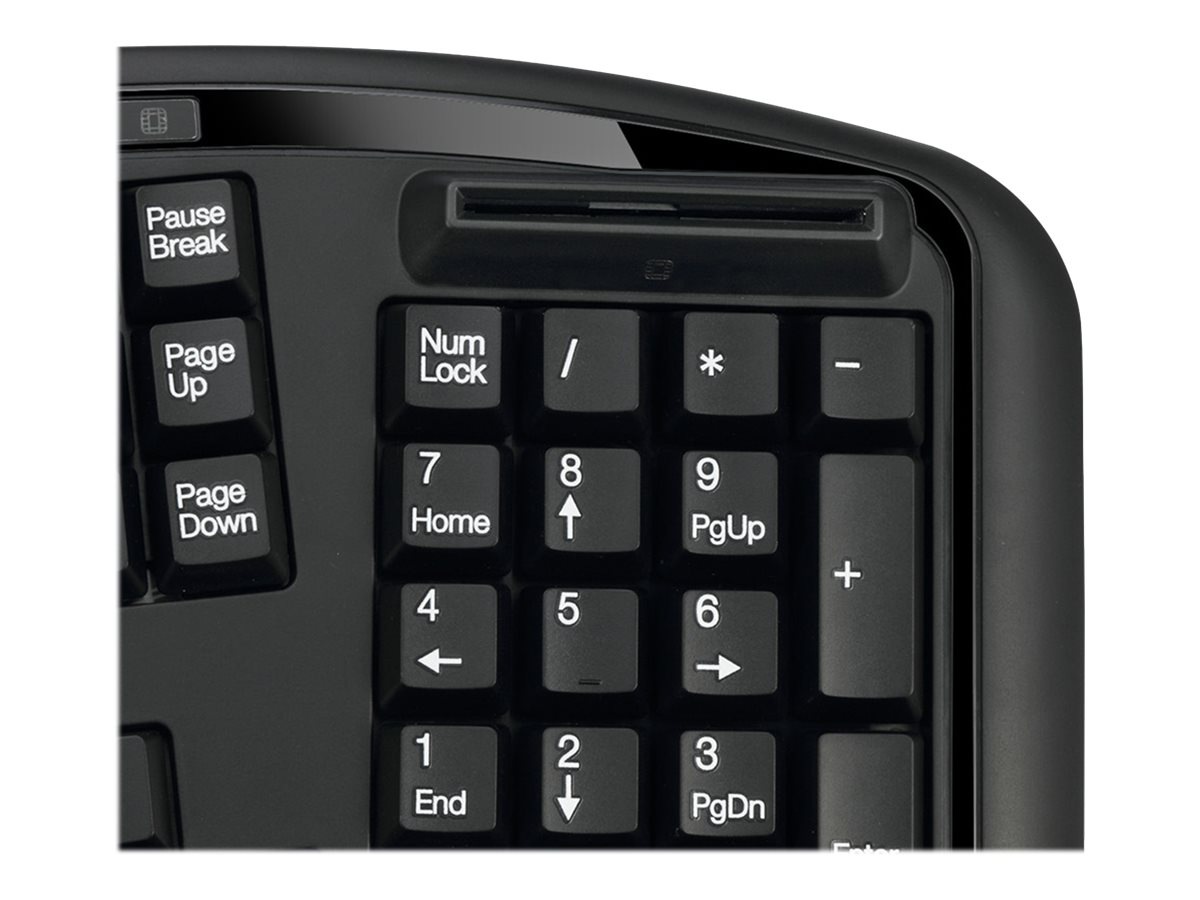 Thumbnail 4 of 20 for Adesso Desktop Ergonomic Smart Card Reader Keyboard (TAA Compliant)
