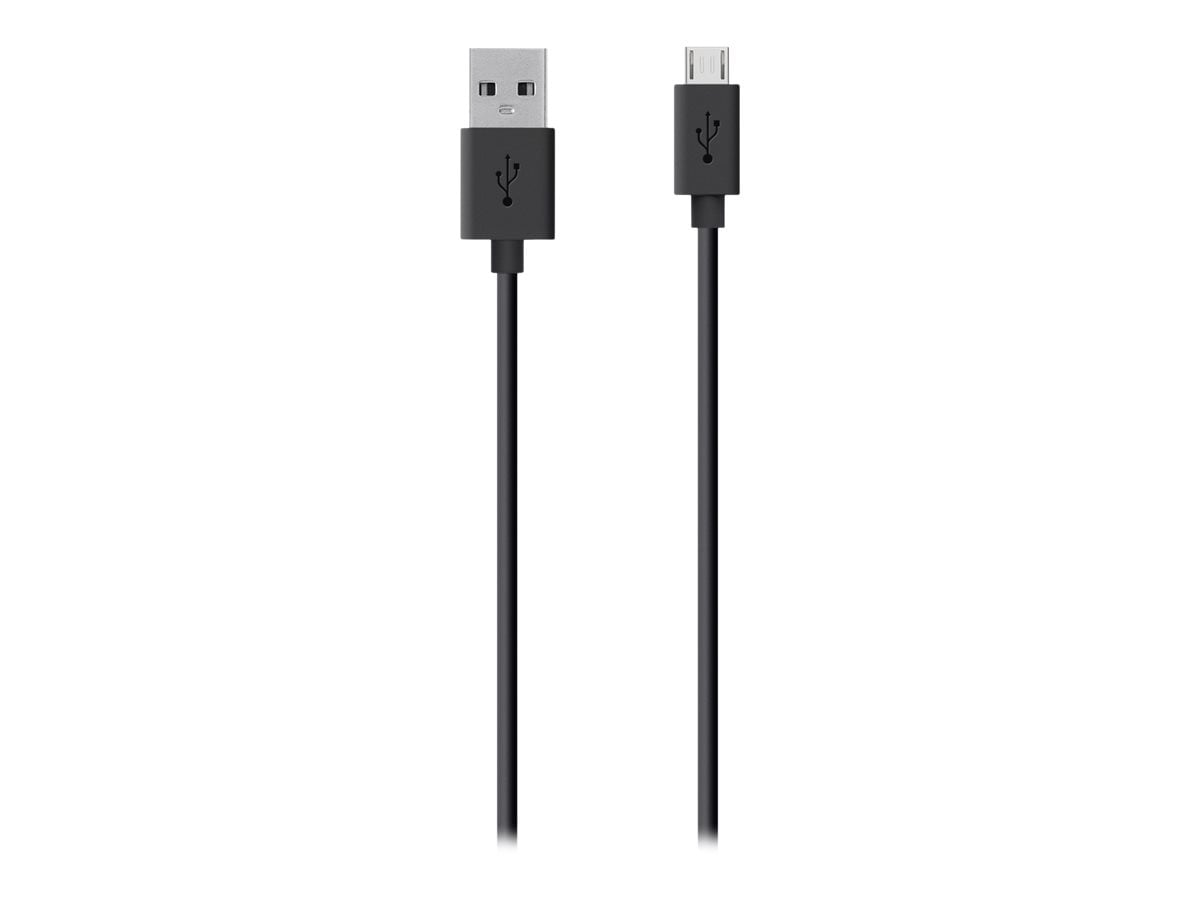 Belkin USB-A to Micro-USB Type B Cable - 480 Mbps - M/M - 9.8ft/3m - Black