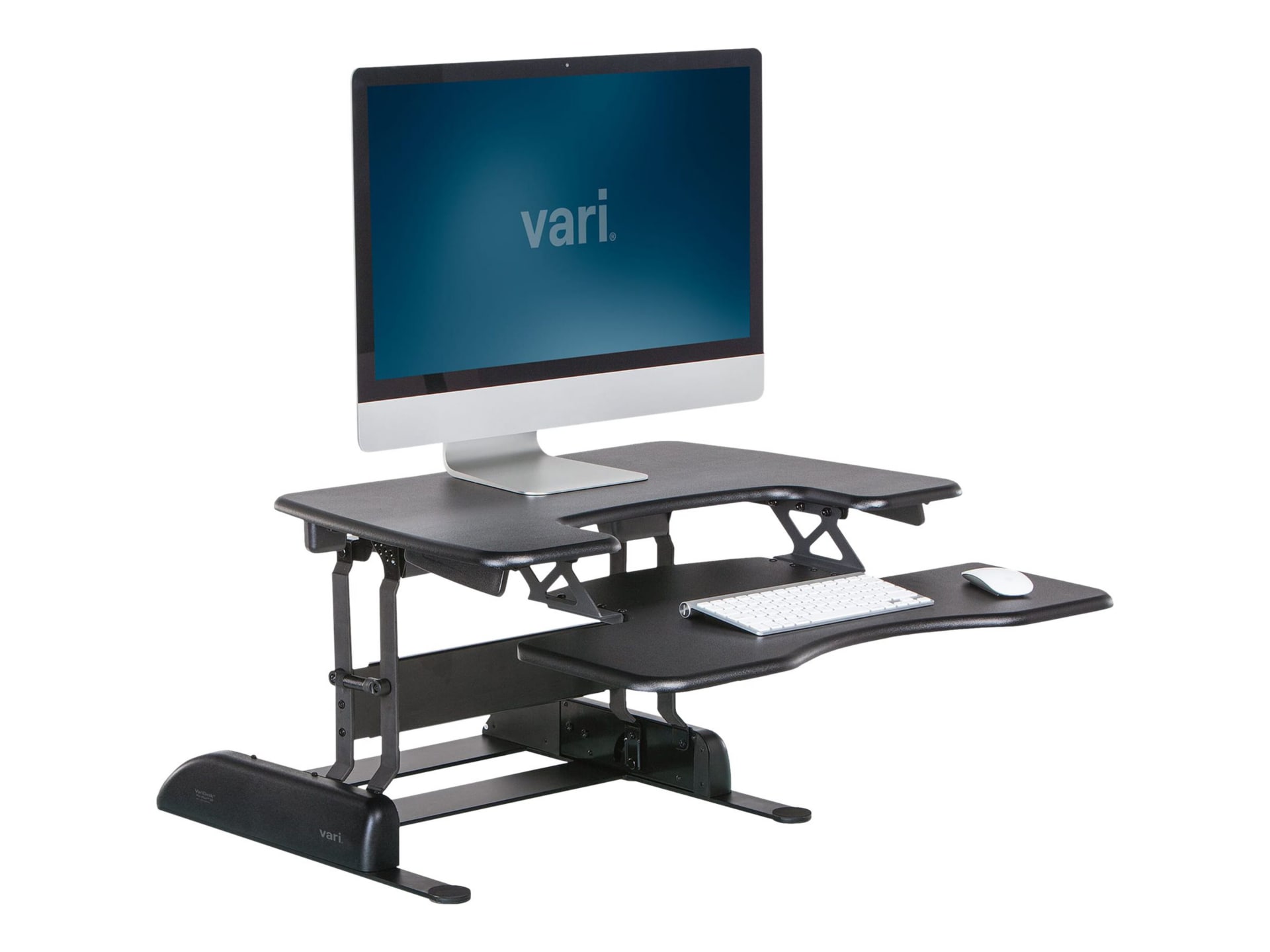 VARIDESK Pro Plus 30 - standing desk converter - rectangular with contoured side - black