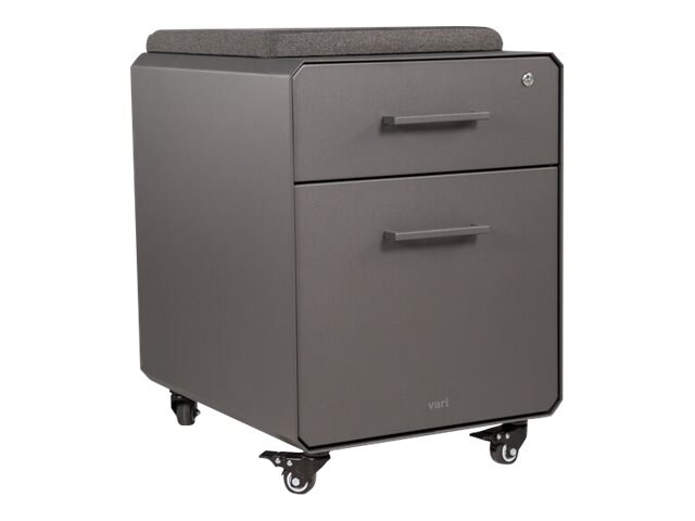 Vari Storage Seat - pedestal - 2 drawers - slate