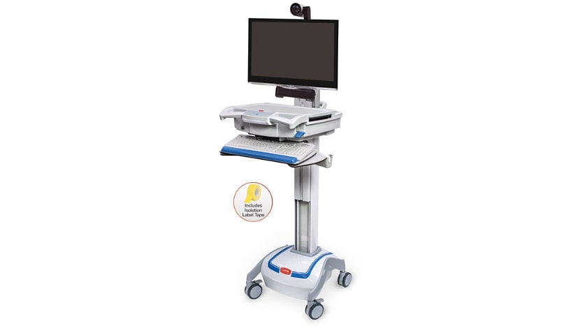 Capsa Healthcare M38e Mobile Telepresence Cart - cart - for LCD display / keyboard / mouse / CPU / camera