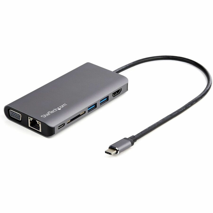 StarTech.com USB C Multiport Adapter - USB-C Mini Travel Dock w/ 4K HDMI or 1080p VGA - 100W PD Pass-Through, 3x USB
