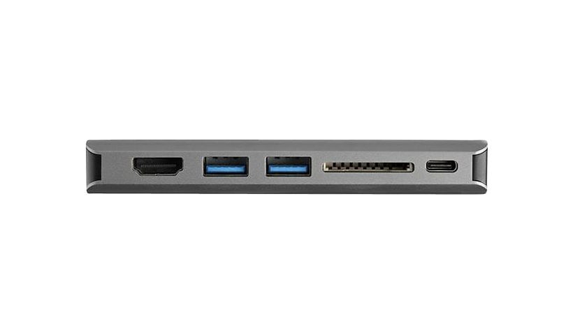 StarTech.com USB C Multiport Adapter, USB-C Mini Travel Dock with 4K HDMI or 1080p VGA, 3x USB 3.0 Hub, SD, GbE, Audio,
