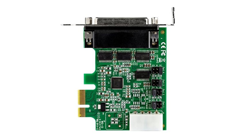StarTech.com 4-port PCI Express RS232 Serial Adapter Card - PCIe Serial DB9 Controller Card 16950 UART - Low Profile -