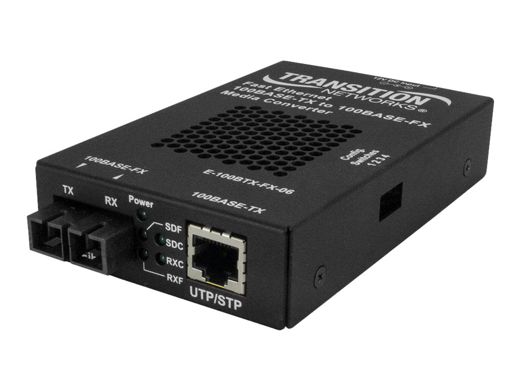 Transition Networks Stand-Alone - fiber media converter - 100Mb LAN - E ...