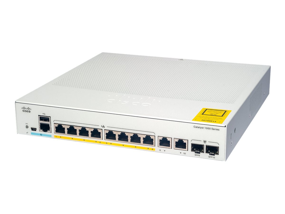Cisco Catalyst 1000-8FP-E-2G-L - switch - 8 ports - managed - rack-mountabl