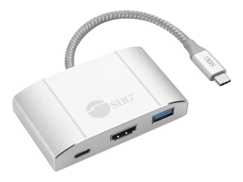 SIIG USB 3.1 Type-C Hub with HDMI & PD Charging Adapter - 4K Ready - docking station - USB-C - HDMI