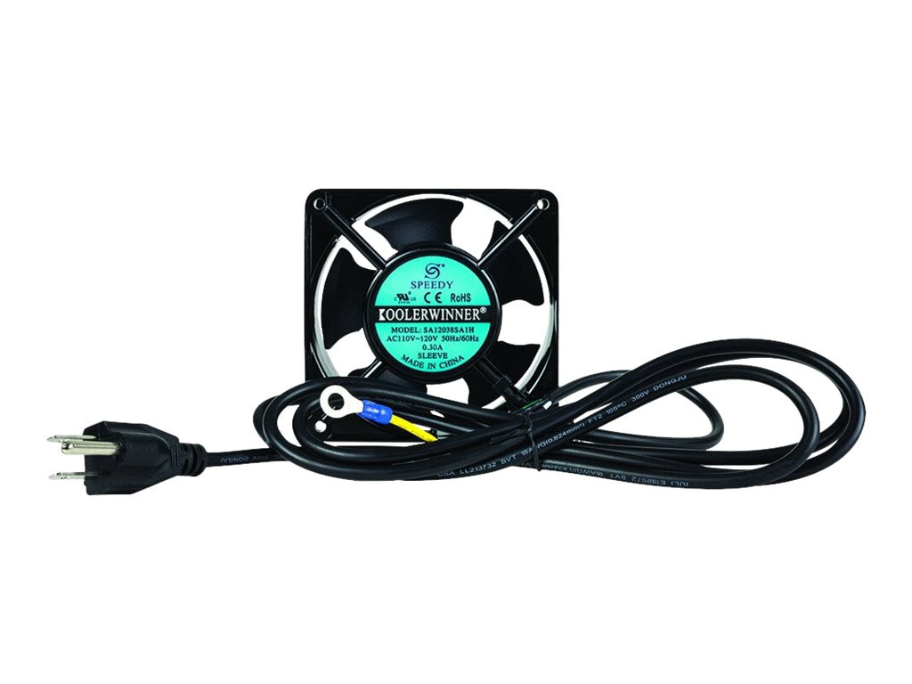 Rack Solution 120mm Fan with 110 Volt Cable and Integrated Grounding Wire