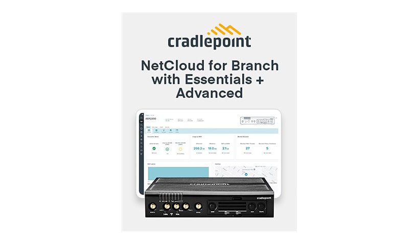 Cradlepoint NetCloud Essentials and Advanced for Branch Routers - subscription license (1 year) - 1 license - with
