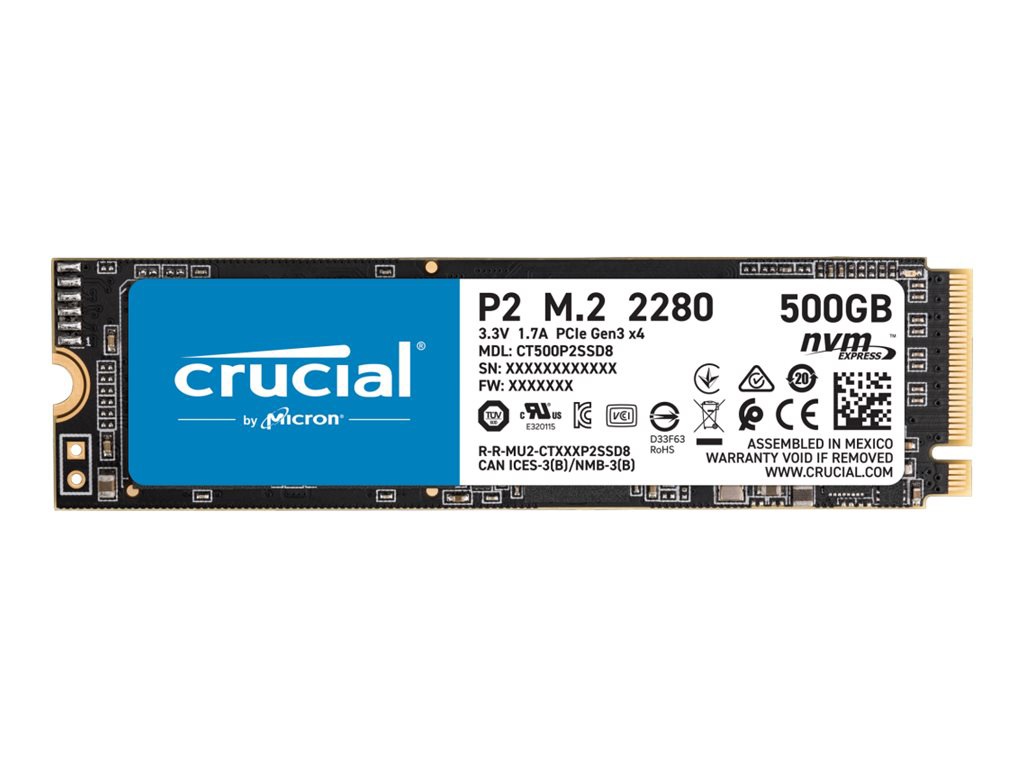Crucial P2 - SSD - 500 GB - PCIe 3.0 x4 (NVMe)