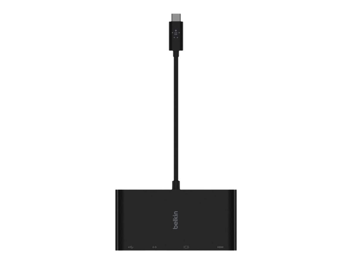 Belkin 4-Port USB-C Hub - USB-C to 1xUSB-A, 1xEthernet, 1xVGA, 1x4K HDMI - 5 Gbps - Docking Station - Black