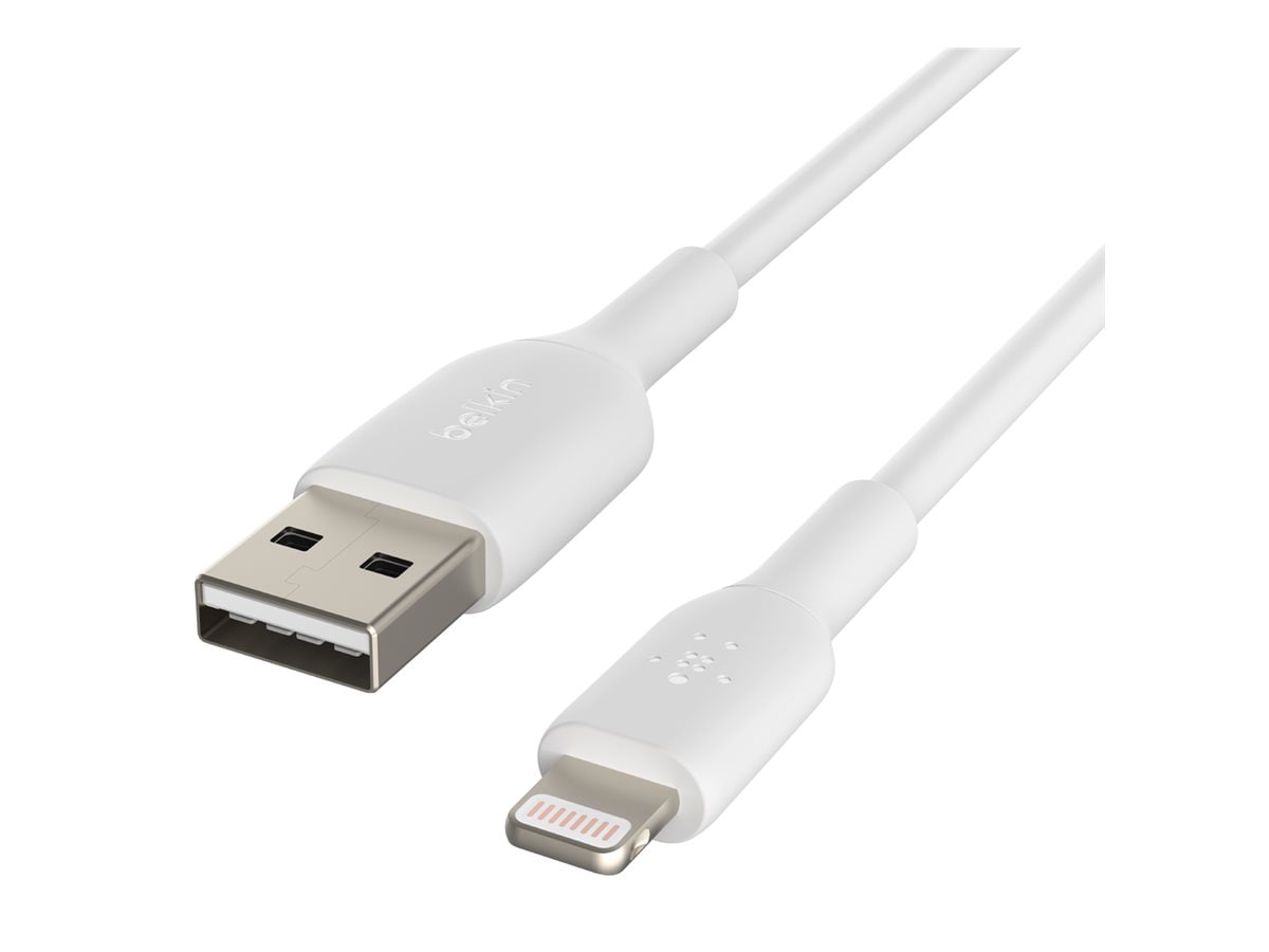 Belkin 12W USB-A to Lightning Cable - 480 Mbps - PVC - M/M - 3.3ft/1m - White