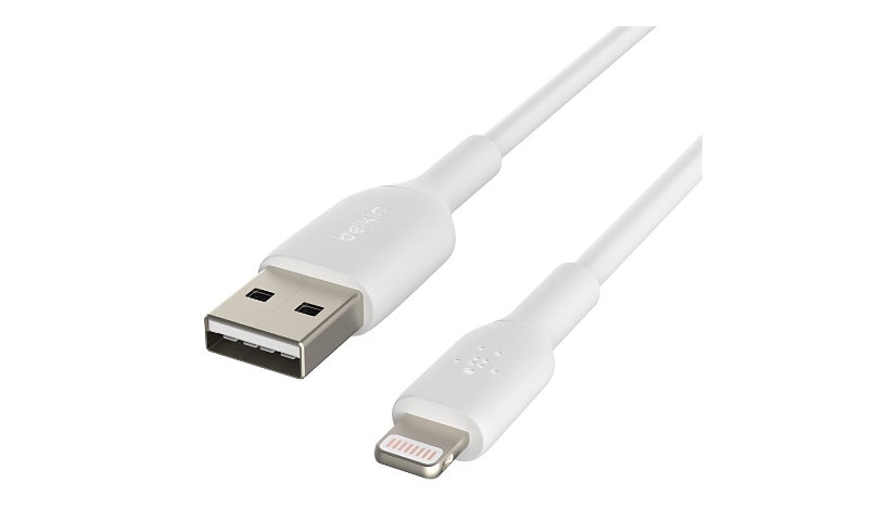 Belkin 12W USB-A to Lightning Cable - 480 Mbps - PVC - M/M - 3.3ft/1m - White