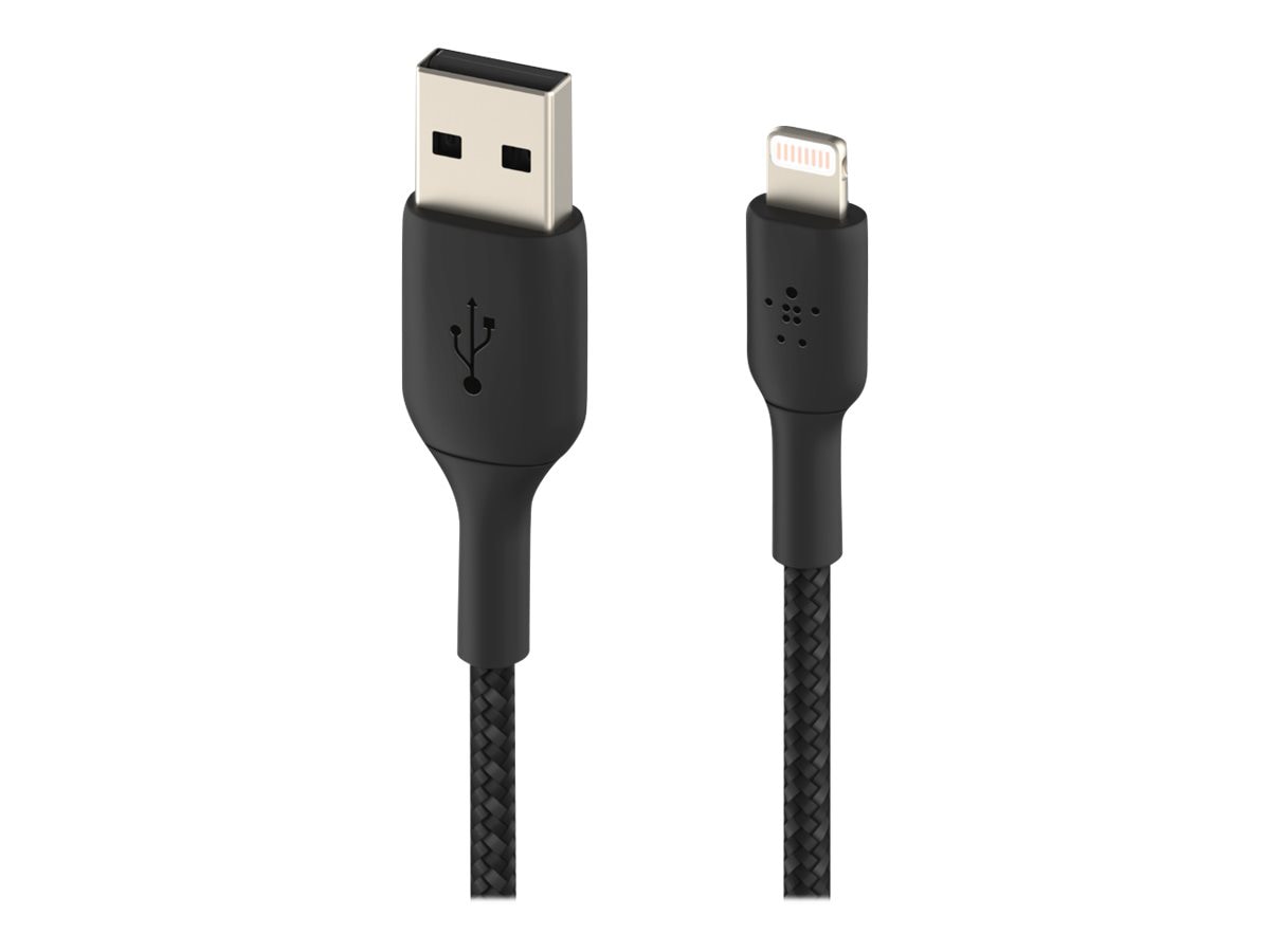 Belkin 15W USB-A to USB-C Cable - 480 Mbps - Nylon, Braided - M/M - 6.6ft/2m - Black
