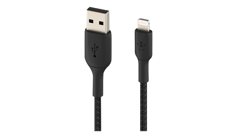 Belkin Lightning to USB-A 2.0 Braided Cable Apple MFi iPhone iPad 6ft Black