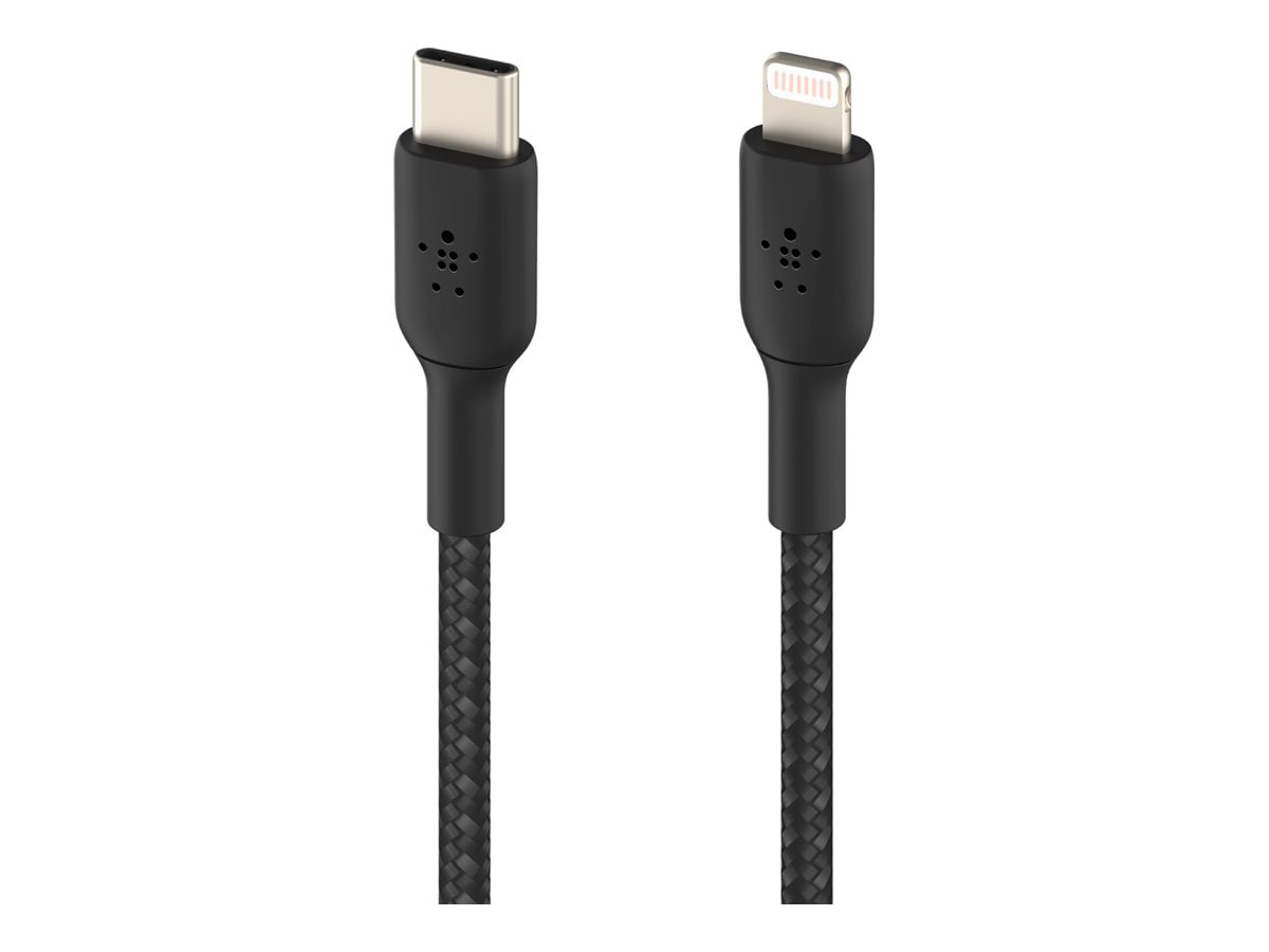 Belkin Braided USB-C to Lightning MFi-Certified Cable-6.5ft/2M-Black