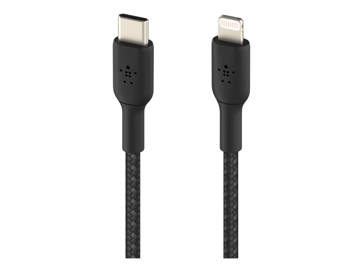 Belkin Braided USB-C to Lightning MFi-Certified Cable-6.5ft/2M-Black