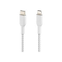 Belkin 30W USB-C to Lightning Cable - 480 Mbps - Nylon, Braided - M/M - 6.6ft/2m - White
