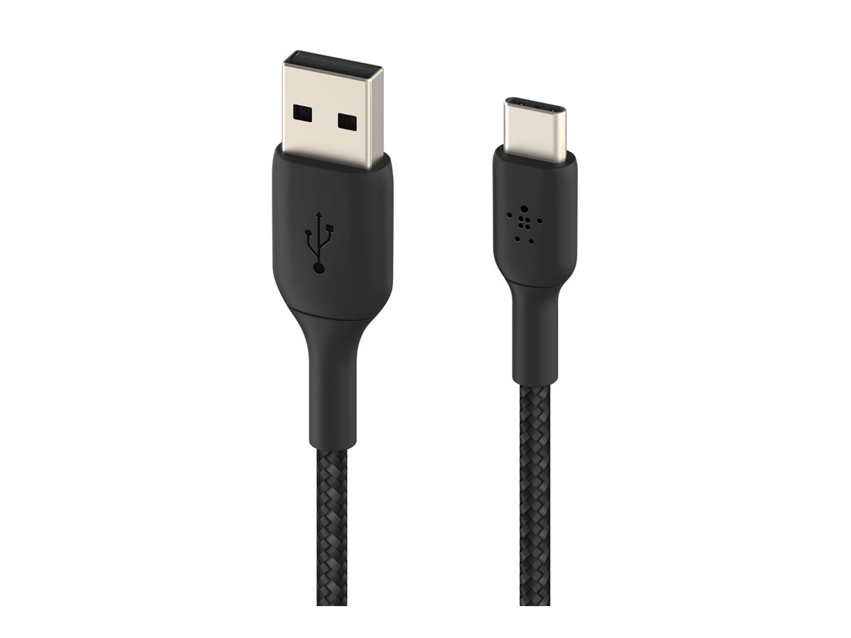 Belkin 15W USB-A to USB-C Cable - Nylon, Braided - M/M - 3.3ft/1m - Black