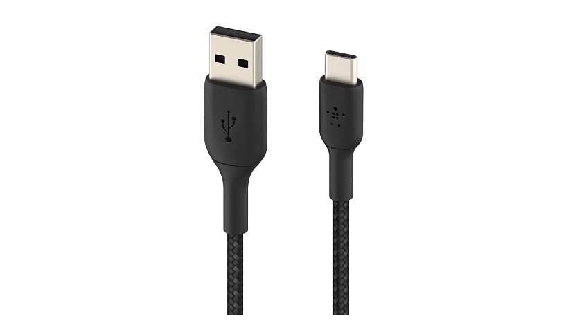 Belkin 15W USB-A to USB-C Cable - Nylon, Braided - M/M - 3.3ft/1m - Black