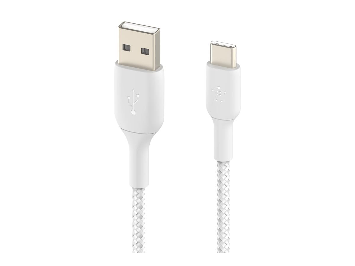 Belkin 15W USB-A to USB-C Cable - Nylon, Braided - M/M - 3.3ft/1m - White