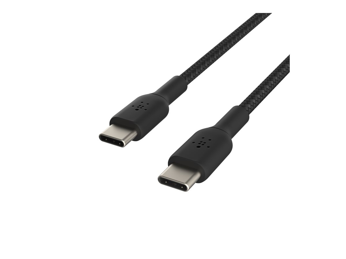 Belkin 60W USB-C to USB-C Cable - 480 Mbps - Nylon, Braided - M/M - 3.3ft/1m - Black