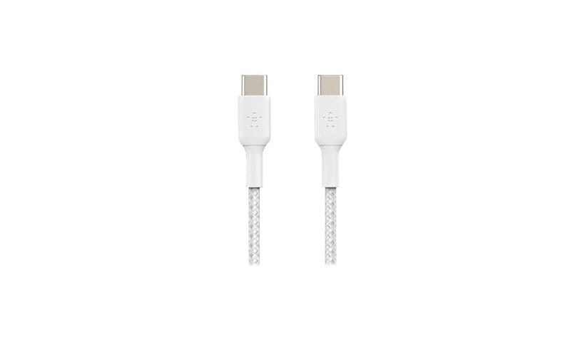 Belkin 3' USB-C to USB-C 2.0 Braided Cable - M/M - 3ft/1M - Black
