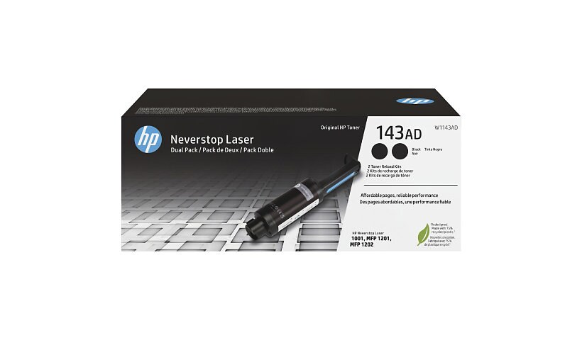 HP 143AD Original Laser Toner Cartridge - Dual Pack - Black - 2 / Pack