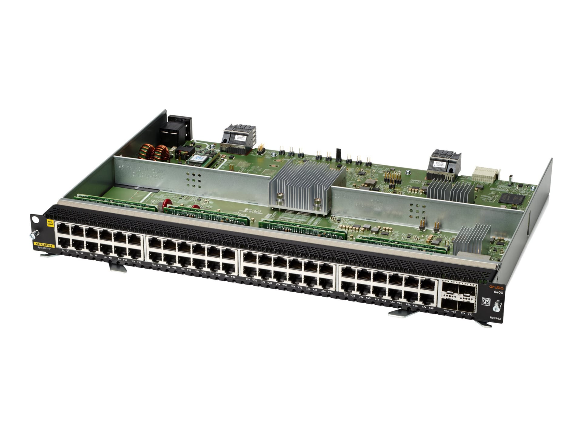 HPE Aruba 6400 - expansion module - Gigabit Ethernet (PoE) x 48 + Gigabit Ethernet x 4