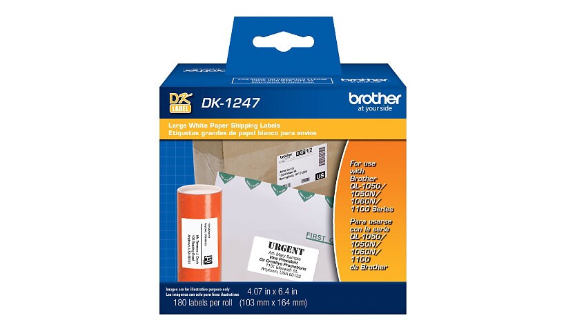 Brother DK-1247 - die cut shipping paper labels - 180 label(s) - 103,4 x 16