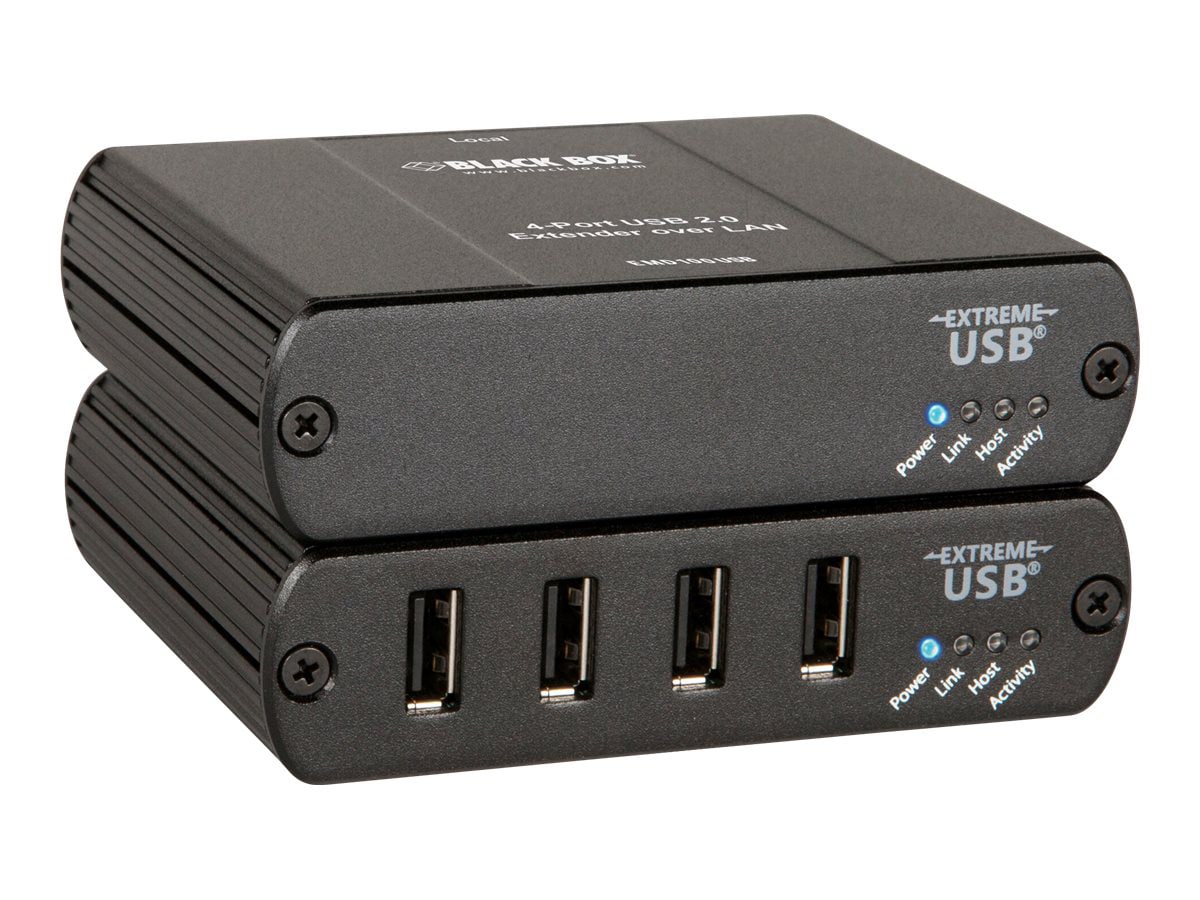Black Box Emerald PE USB 2.0 Switchable Extender - Local Extender (LEX) and Remote Extender (REX) modules - USB extender