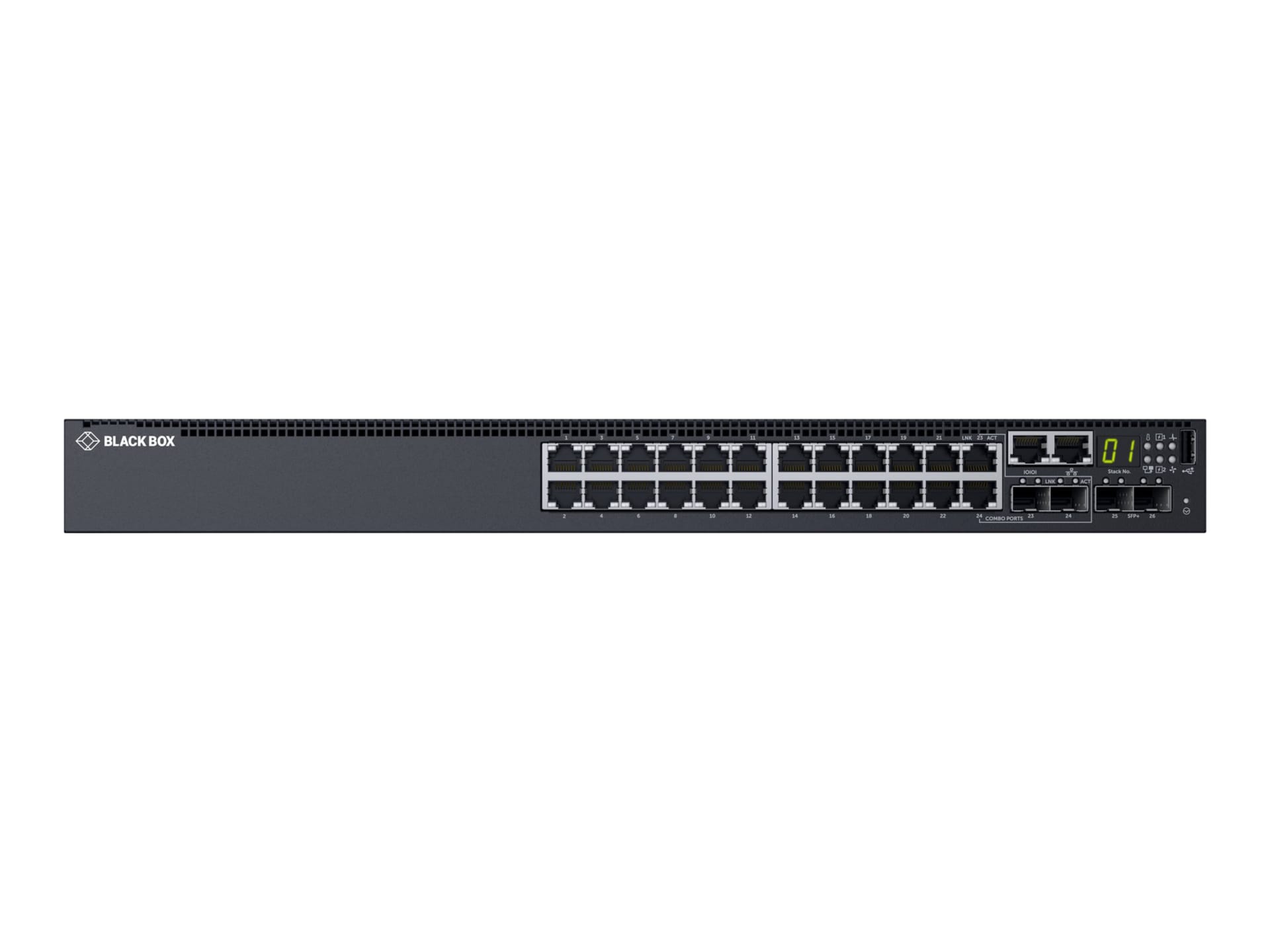 Black Box Emerald Fiber Network Switch - switch - 24 ports - managed - rack-mountable