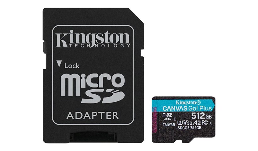 Kingston Canvas Go! Plus - carte mémoire flash - 512 Go - microSDXC UHS-I