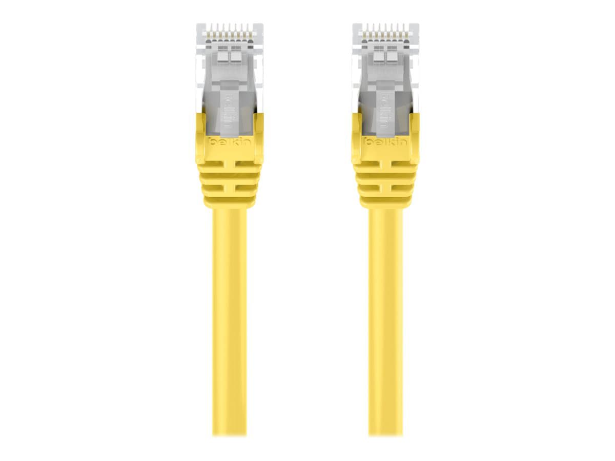 Belkin Cat6 12ft Yellow Ethernet Patch Cable, UTP, 24 AWG, Snagless, Molded, RJ45, M/M, 12'