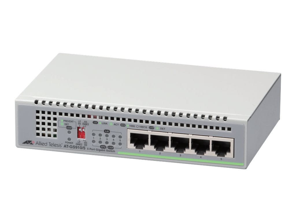 Allied Telesis CentreCOM AT-GS910/5 - switch - 5 ports - unmanaged