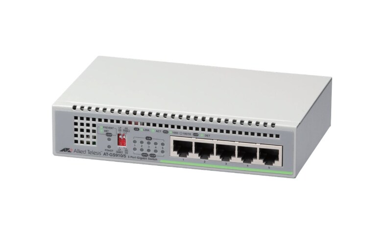 Allied Telesis CentreCOM AT-GS910/5 - switch - 5 ports - unmanaged