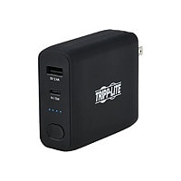 Tripp Lite Mobile Power Bank and USB Battery Wall Charger Combo Portable 5000mAh 2-Port - Direct Plug, Black power bank