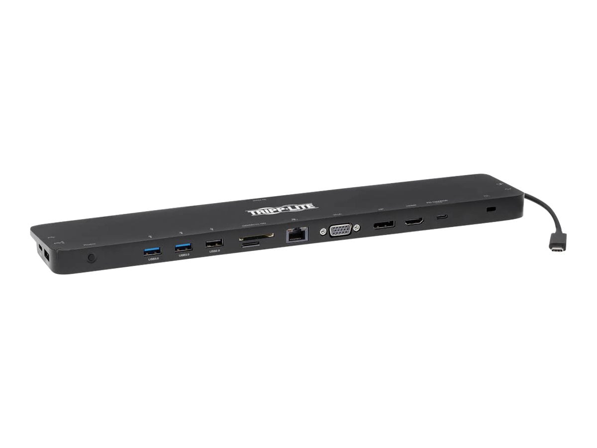 Eaton Tripp Lite Series Triple-Monitor USB C Dock USB C Docking Station with 4K HDMI & DisplayPort, VGA - USB-A/C, GbE,