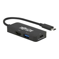 Tripp Lite USB C Multiport Adapter - HDMI 4K @ 60 Hz, 4:4:4, HDR, USB-A, USB-C PD 3.0 Charging (100W), Black - video /