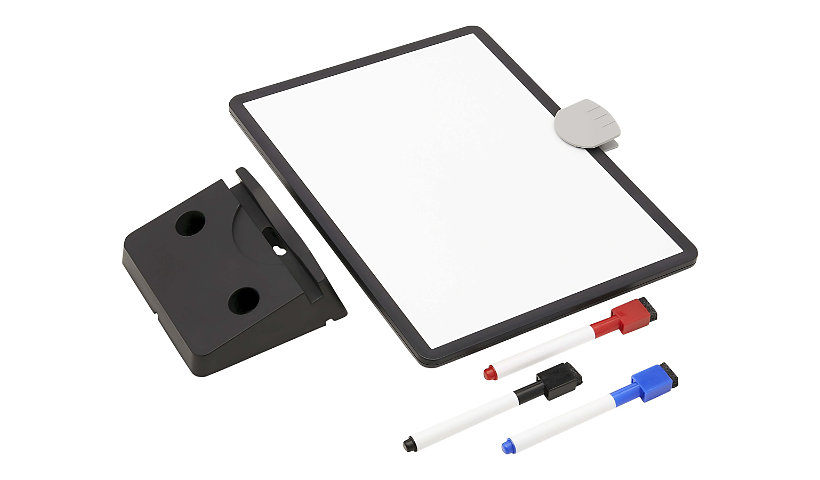 Tripp Lite Magnetic Dry-Erase Whiteboard with Stand - VESA Mount, 3 Markers (Red/Blue/Black), Black Frame - whiteboard -